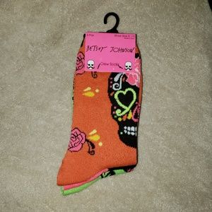 NWT Betsey Johnson Halloween Skull socks~